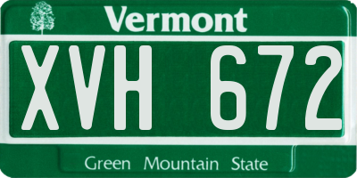 VT license plate XVH672