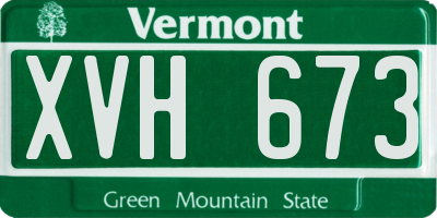 VT license plate XVH673