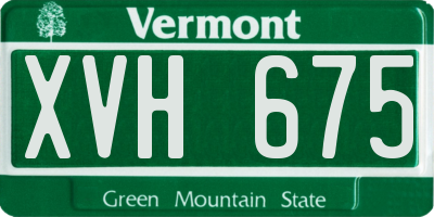 VT license plate XVH675