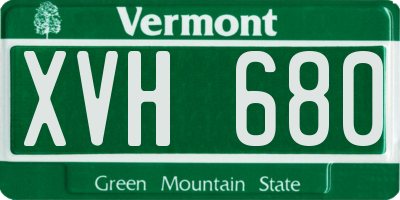 VT license plate XVH680