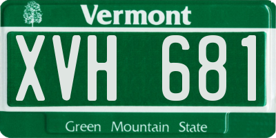 VT license plate XVH681