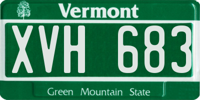 VT license plate XVH683