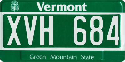 VT license plate XVH684