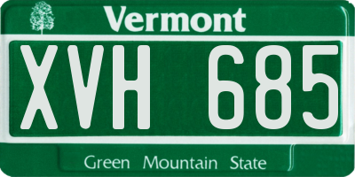 VT license plate XVH685