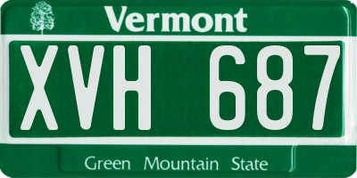 VT license plate XVH687