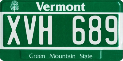 VT license plate XVH689