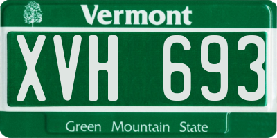 VT license plate XVH693