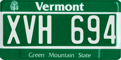VT license plate XVH694