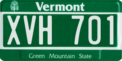 VT license plate XVH701