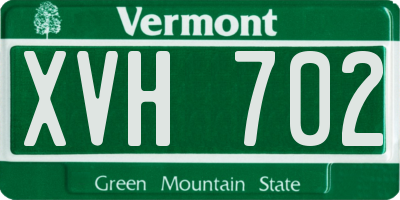 VT license plate XVH702