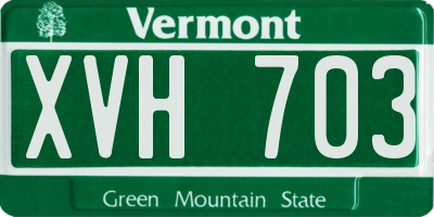 VT license plate XVH703