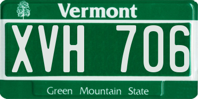 VT license plate XVH706
