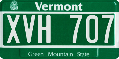 VT license plate XVH707