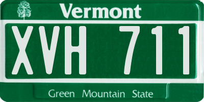 VT license plate XVH711