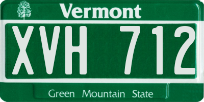 VT license plate XVH712