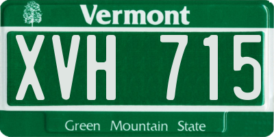 VT license plate XVH715