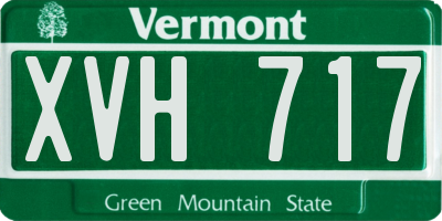 VT license plate XVH717