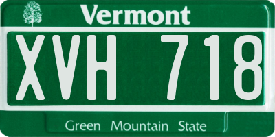 VT license plate XVH718