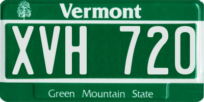 VT license plate XVH720