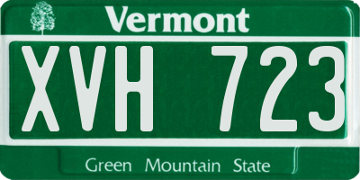 VT license plate XVH723