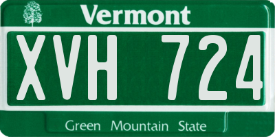 VT license plate XVH724