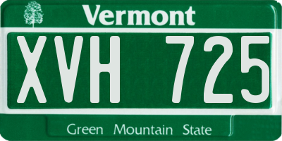 VT license plate XVH725