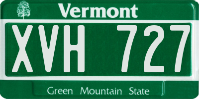 VT license plate XVH727