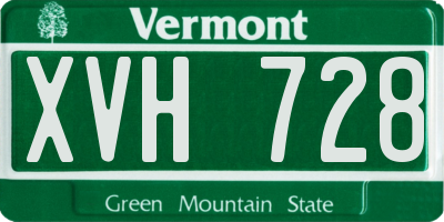 VT license plate XVH728