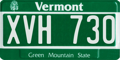 VT license plate XVH730