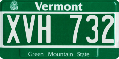 VT license plate XVH732