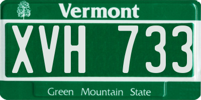 VT license plate XVH733