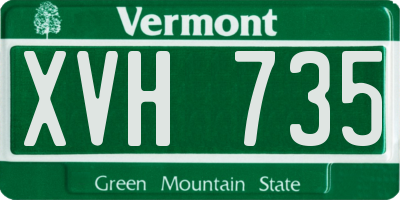 VT license plate XVH735