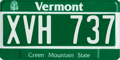 VT license plate XVH737
