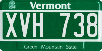 VT license plate XVH738