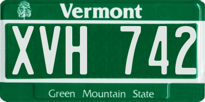 VT license plate XVH742