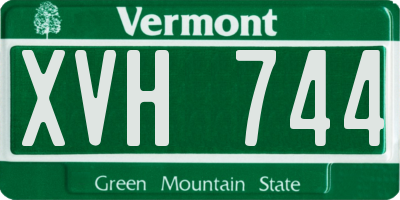VT license plate XVH744