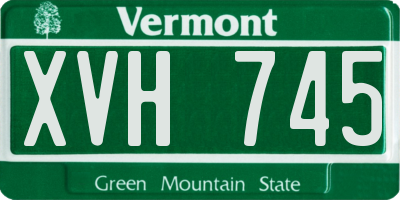 VT license plate XVH745
