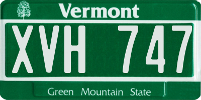 VT license plate XVH747