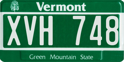VT license plate XVH748