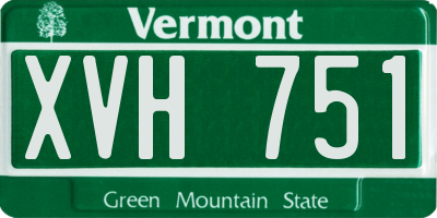 VT license plate XVH751