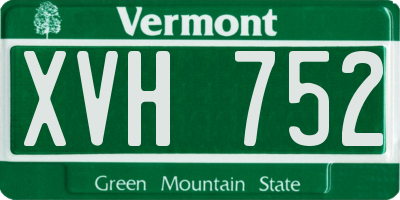 VT license plate XVH752