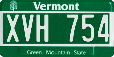 VT license plate XVH754