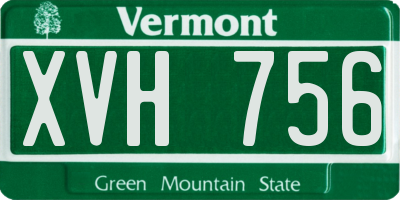 VT license plate XVH756