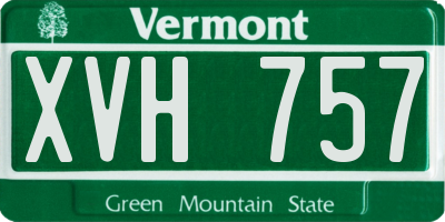 VT license plate XVH757
