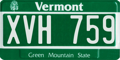 VT license plate XVH759