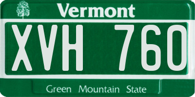 VT license plate XVH760