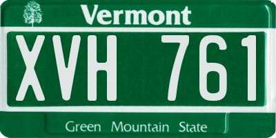 VT license plate XVH761