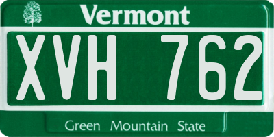 VT license plate XVH762