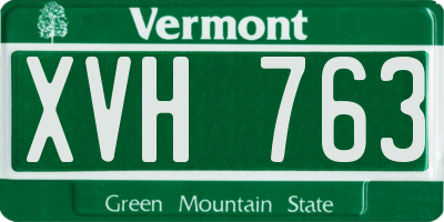 VT license plate XVH763
