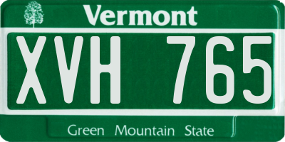 VT license plate XVH765